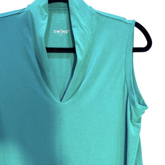 Swing Control Bamboo Sleeveless V-Neck Golf Jelly Bean Green Shirt Size S/P - Picture 5 of 11